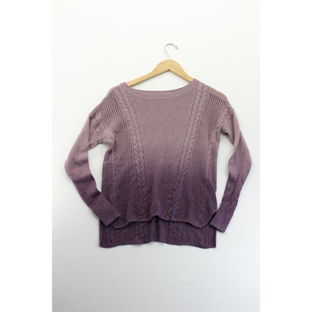 American Eagle cable knit purple ombre knit sweater womens XXS‎ boho chic cozy